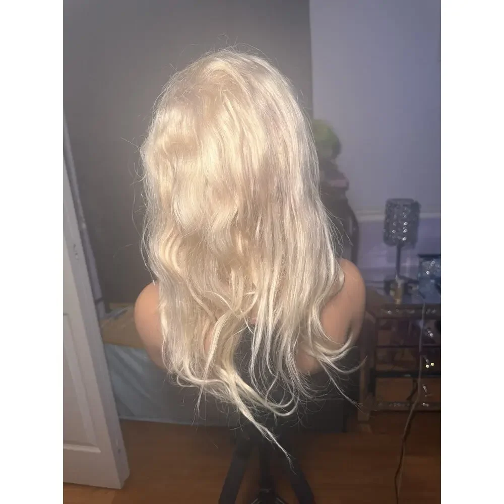 Human Hair Blonde Lace Front Wig – Wavy Blonde Wig
